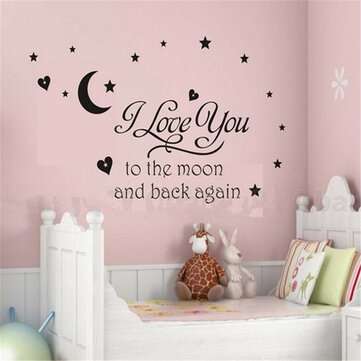 DIY Wall Sticker I love You to Moon PVC Removable Baby Room Wallpaper Wall Decal Stickers
