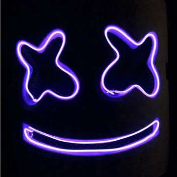 DJ Marshmallo LED Mask Luminous Helmet DIY Bar Music Party Masks Cosplay Props (COLOR.: PURPLE)