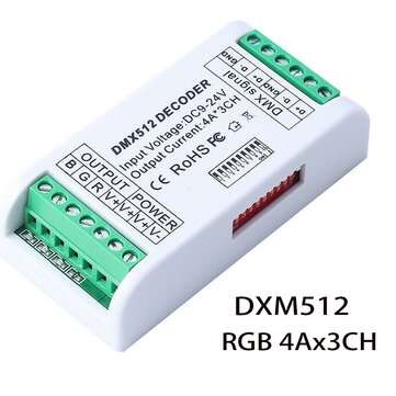DMX 512 Decoder LED Strip Controller RGB 3CH RGBW 4CH Dimmer Console for Decorated... (CHANNEL: 3CH)