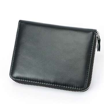DKER YP-234 Leather Card Bag Mini Credit Card Driver License Multi-Position Design... (COLOR: BLACK)
