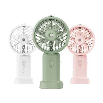 DOCO HF001 Ultrasonic Spray Handheld Fan Three Speeds Two Spray Modes Desktop Fan ... (COLOR: WHITE)