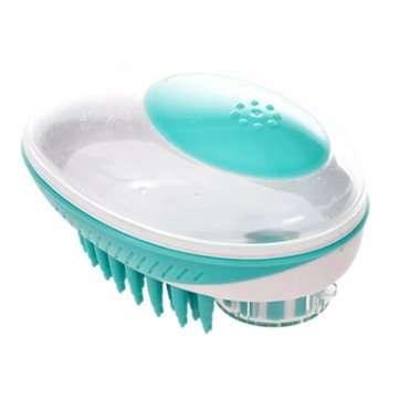 Dog Bath Brush Comb Silicone Pet SPA Shampoo Massage Brush Shower Hair Removal Com... (COLOR.: BLUE)