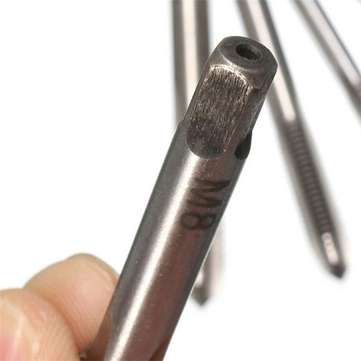 Doersupp 5pcs M3-M8 HSS Spiral Point Machine Screw Plug Tap Metric Straight Flute Thread Hand Tool