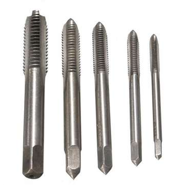 Doersupp 5pcs M3-M8 HSS Spiral Point Machine Screw Plug Tap Metric Straight Flute Thread Hand Tool