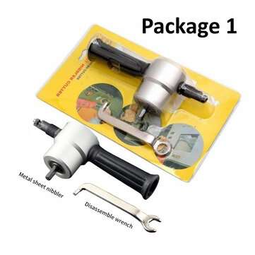 Double Head Sheet Metal Nibbler Cutter Cutting Tool Saw Power Drill Attachment (TYPE: B)