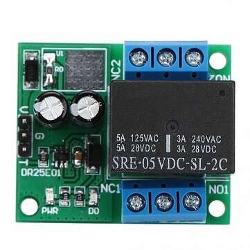 DR25E01 DC 6-24V 3-5A Flip-Flop Latch DPDT Relay Module Bistable Self-locking Switch Low Pulse Trigg
