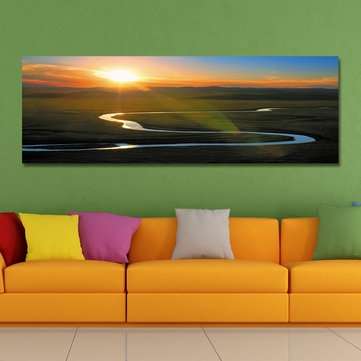 DYC 10961 Single Spray Oil Paintings Grassland Sunrise Scenery For Home Decoration Paintings Wall Ar