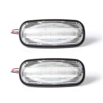 Dynamic Amber LED Side Marker Lights Repeaters Lamp Turn Signal for Land Rover Di... (COLOR.: CLEAR)