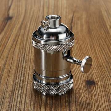 E26/E27 Retro Vintage Edison Industrial Light Bulb Lamp Holder Socket With Switch (COLOR.: CHROME)