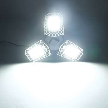 E27 80W SMD2835 Three-leaves LED Bulb Deformable Foldable Induction Light Sen... (COLOR.: PUREWHITE)