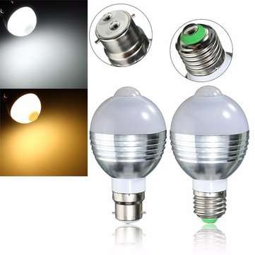 E27 B22 7W Auto PIR Motion Sensor LED Infrared Energy Saving Ligh... (BASE: E27 | COLOR.: PUREWHITE)