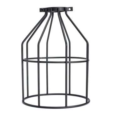 E27 Retro Metal Cage Lampshade Ceiling Pendant Light Lamp Bulb Holder Cafe Bar  (COLOR.: BLACK)