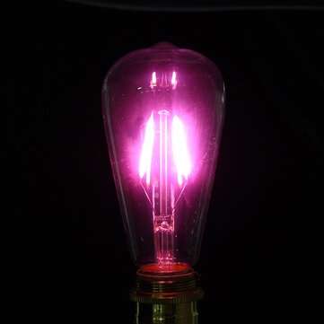E27 ST64 2W Vintage Edison Light Bulb LED COB Filament Colorful Lamp 220V (COLOR.: RED)