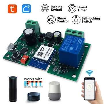EACHEN Tuya 433RF WiFi 1-way Relay Module Self-lock/Interlock Switch Module Works wi... (TYPE: WIFI)