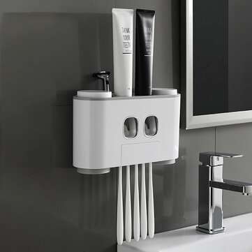 Ecoco Bathroom Automatic Toothpaste Dispenser Toothpaste Squeezer Wall Paste Mount... (COLOR.: GREY)