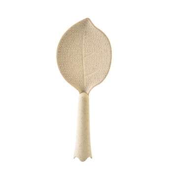 Eco Non-stick Wheat Straw Leaf Shape Standing Rice Spoon Dinnerware Accessori... (COLOR.: OFF-WHITE)