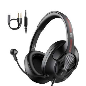 EKSA E3D Gaming Headset Gamer 3.5mm Stereo Wired Headphones with Microphone Noise ... (COLOR: BLACK)