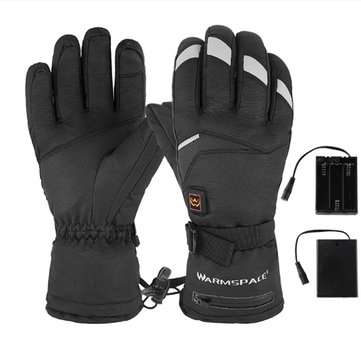 Electric Heating Gloves Battery Ski Motorcycle Heated Gloves Winter Hand Warmer (SIZE: XL)