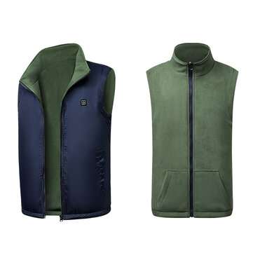 Electric USB Winter Heated Vest Men Women Heating Jacket Winter Bo... (SIZE: 2XL | COLOR.: NAVYBLUE)