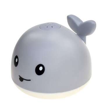 Electric Whale Toy Water Spray Fun Toy Music Light Children Shower Ba... (TYPE: BASE | COLOR.: GREY)