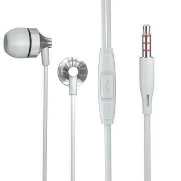 Essager 3.5mm Jack Earbuds Stereo Earbuds Wired Control In-ear Headset Headphone ... (COLOR: SILVER)