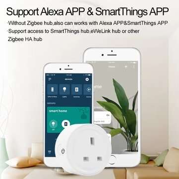 EWelink Tuya ZB UK Plug Smart Socket Mini Switch Voice Control Plug Works with Alexa Google Home