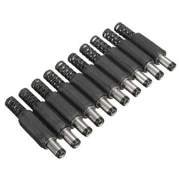 Excellway JP02 10Pcs 5.5x2.1mm DC Power Male Solder Barrel Tip Plug Jack Connector