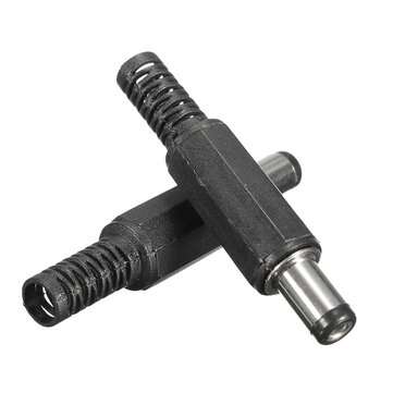 Excellway JP02 10Pcs 5.5x2.1mm DC Power Male Solder Barrel Tip Plug Jack Connector