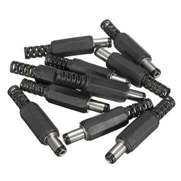 Excellway JP02 10Pcs 5.5x2.1mm DC Power Male Solder Barrel Tip Plug Jack Connector
