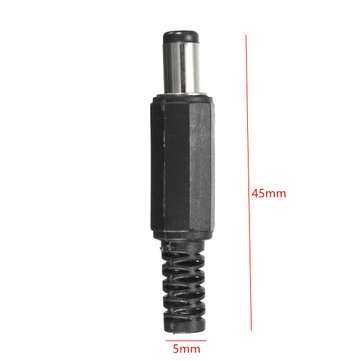 Excellway JP02 10Pcs 5.5x2.1mm DC Power Male Solder Barrel Tip Plug Jack Connector