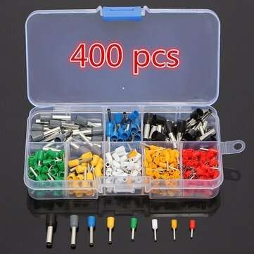 Excellway CT04 400Pcs Wire Copper Crimp Connector Insulated Cord Pin End Terminal