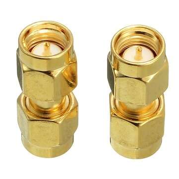 Excellway CA01 2Pcs Copper SMA Male To SMA Male Plug RF Coaxial Adapter Connector