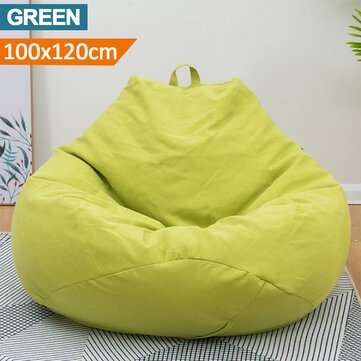 Extra Large Bean Bag Chair Lazy Sofa Cover Indoor Outdoor Game Seat BeanBag (COLOR1: GREEN)