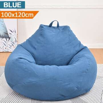 Extra Large Bean Bag Chair Lazy Sofa Cover Indoor Outdoor Game Seat BeanBag (COLOR1: BLUE)
