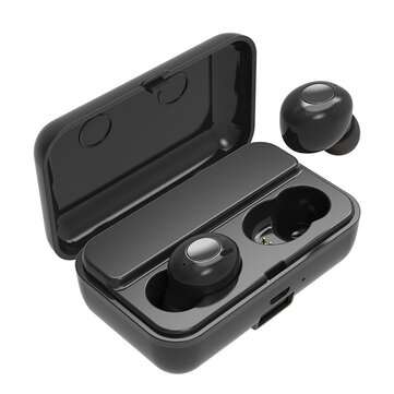 F9 TWS Dual bluetooth 5.0 Wireless Stereo Earphone IPX5 Waterproof Button Touch A... (COLOR.: BLACK)