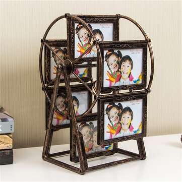 Ferris wheel Photo Frame 12Pcs 5 Inch Photo Windmill Ret... (TYPE: BROWNWITHCARVING | COLOR.: RETRO)