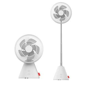 FIVE FS03 Telescopic Shaking Fan Stand Pedestal Fan Deaktop Cooling Fan 3 Gear Win... (COLOR: WHITE)