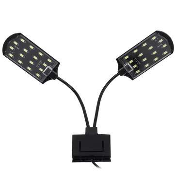 Flexible LED 15W Aquarium Fish Tank Dual Head Clip On Light High Lumen Plant Marin... (PLUG: EUPLUG)