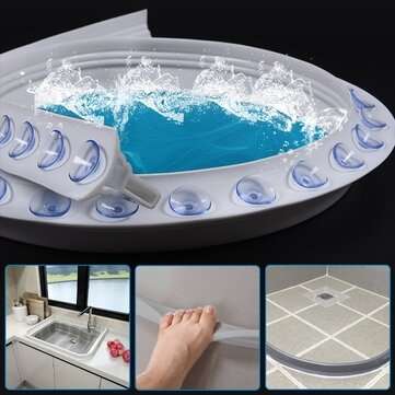 Flexible Water Stopper Bathroom Kitchen Flood Barrier Rubber Dam Dry and Wet Separa... (SIZE: 120CM)