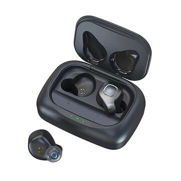 FMJ F8 TWS Stereo bluetooth 5.0 Earphone HiFi Music Binaural Call In-ear Earbuds ... (COLOR.: BLACK)