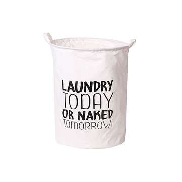 Foldable Laundry Basket  Round Laundry Hamper Cotton Linen Collapsible Washing Hamper W... (TYPE: C)