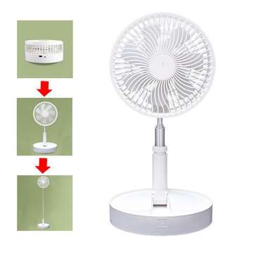Folding Telescopic Floor Desk Fan 8000mAh 4 Modes 25-35db USB Rechargeable Adjustable H... (SIZE: M)