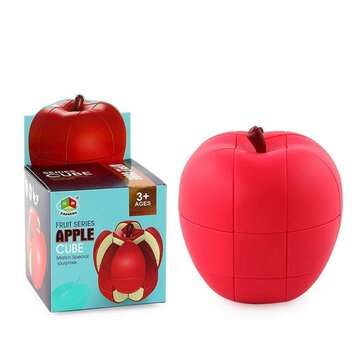 Fruits Strange-Shape Magic Cube Apple Shape High Speed Cube Professional Early Lear... (COLOR.: RED)