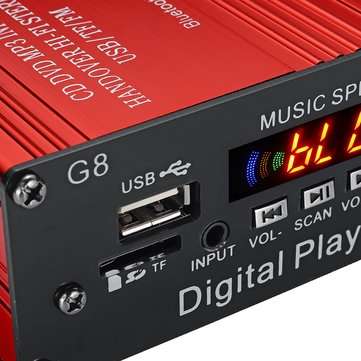 G8 12V Car Audio Stereo Power HIFI Amplifier bluetooth FM Radio 2CH 200W Support FM AUX SD U disk