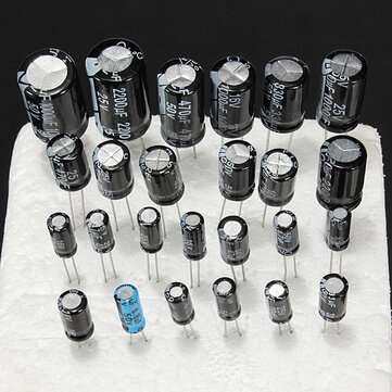 Geekcreit 1uF-2200uF 125pcs 25 Values Electrolytic Capacitors Assorted Kit Set