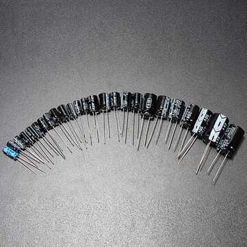 Geekcreit 1uF-2200uF 125pcs 25 Values Electrolytic Capacitors Assorted Kit Set