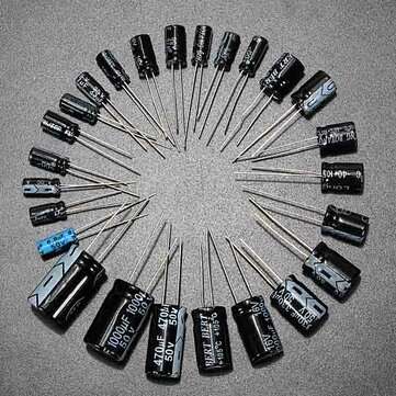 Geekcreit 1uF-2200uF 125pcs 25 Values Electrolytic Capacitors Assorted Kit Set