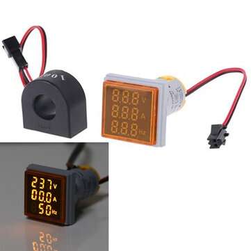 Geekcreit 3 in 1 AC 60-500V 100A Voltmeter Ammeter HZ Hertz Frequency Meter 22... (COLOR.: YELLOW)
