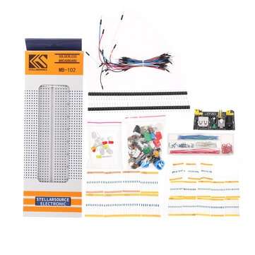 Parts Package Kit + 3.3V/5V Power Module+MB-102 830 Points Breadboard +65 Flexible Cables+ J