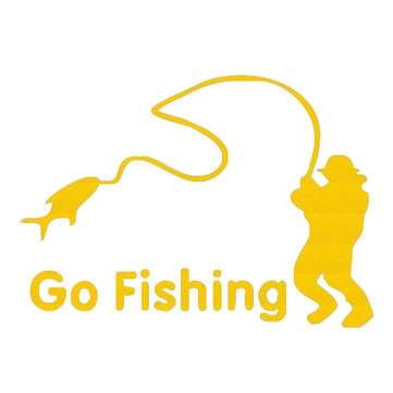 Go Fishing Car Sticker 14x11cm Vinyl Car Window Decal Decals Graphics Sticker Ca... (COLOR.: YELLOW)
